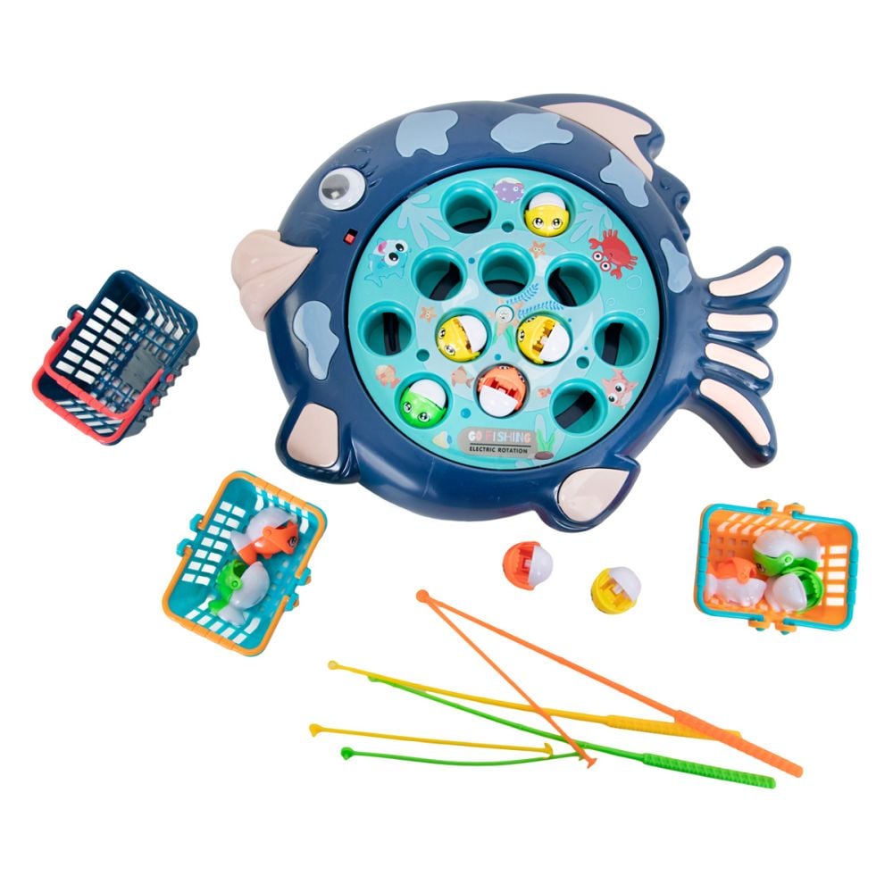 Set interactiv de pescuit, Fishing, 12 piese, Albastru | Noriel