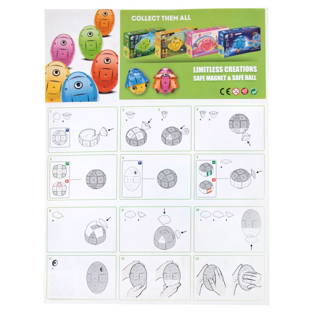 Joc de constructie, Smile Games, Mini nava spatiala magnetica, 55