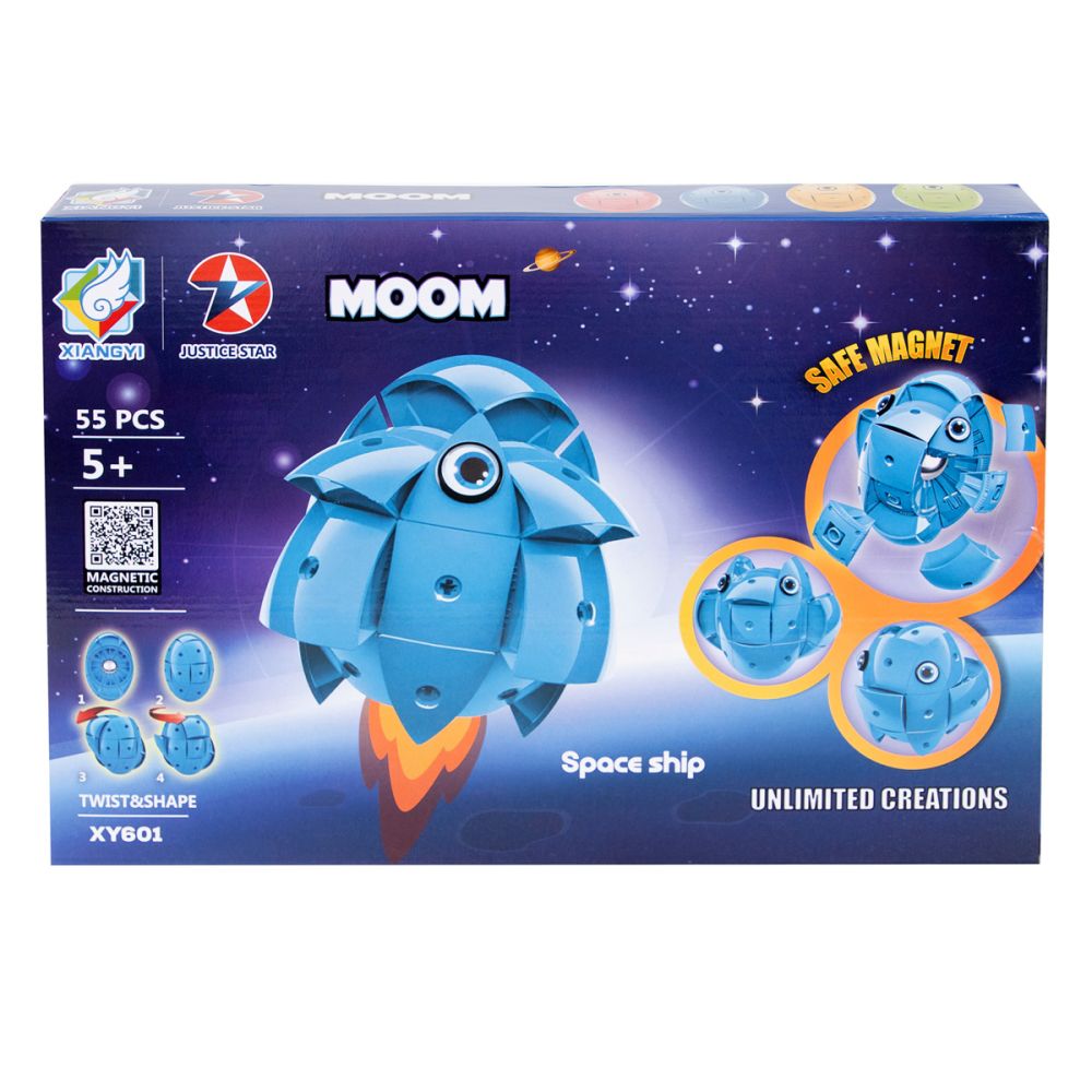 Joc de constructie, Smile Games, Mini nava spatiala magnetica, 55