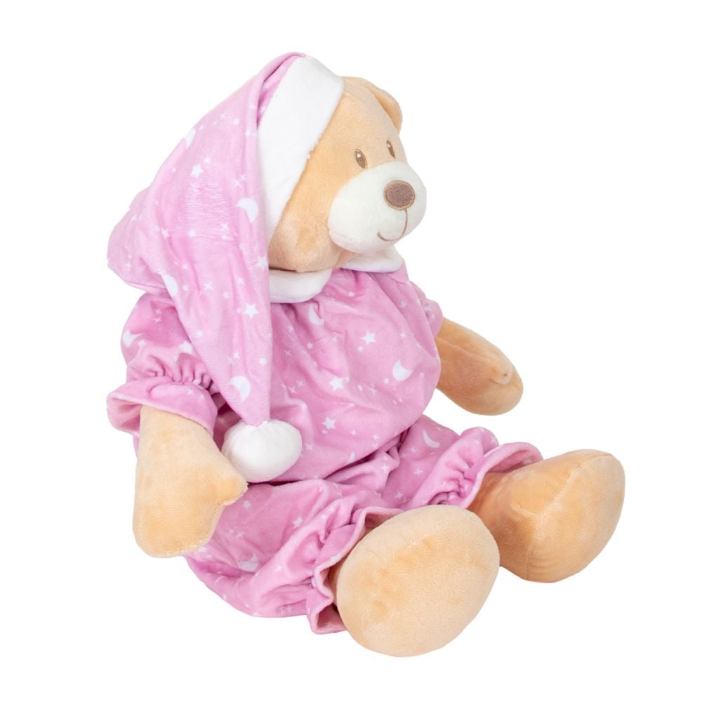 Ursulet de plus in pijama, Puffy Friends, Roz, 30 cm