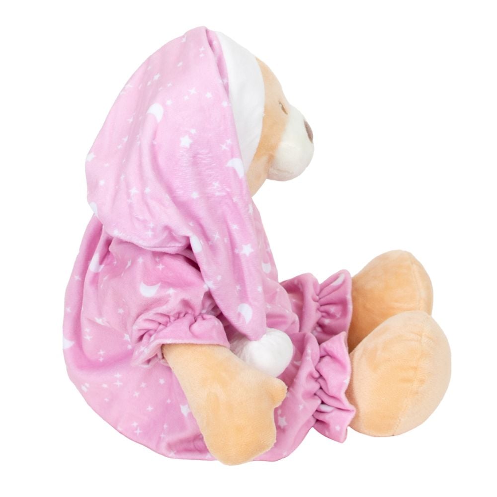 Ursulet de plus in pijama, Puffy Friends, Roz, 30 cm