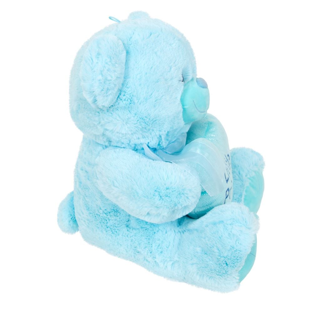 Ursulet de plus cu inima, Puffy Friends, Little Princess, Albastru, 45 cm