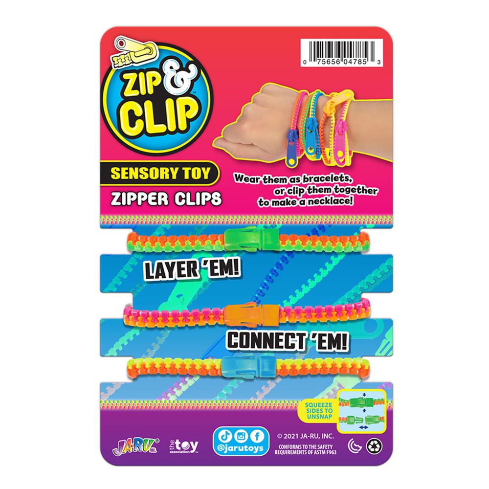 Set 3 bratari cu fermoar, Jaru, Zip & Clip