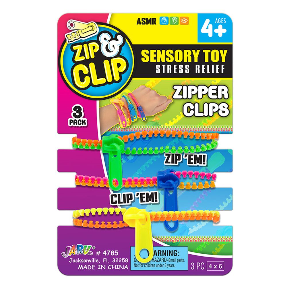 Set 3 bratari cu fermoar, Jaru, Zip & Clip
