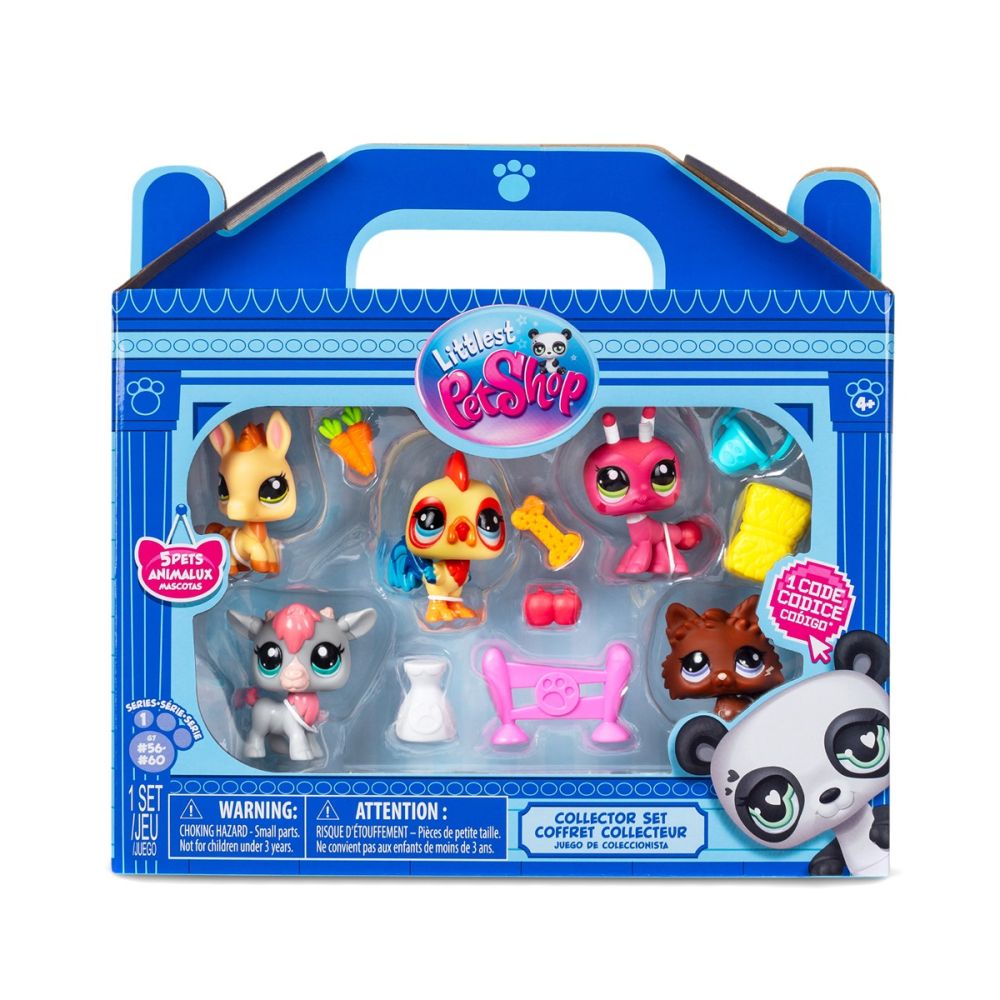 Set de joaca cu 5 figurine si accesorii, Littlest Pet Shop, Farm Besties