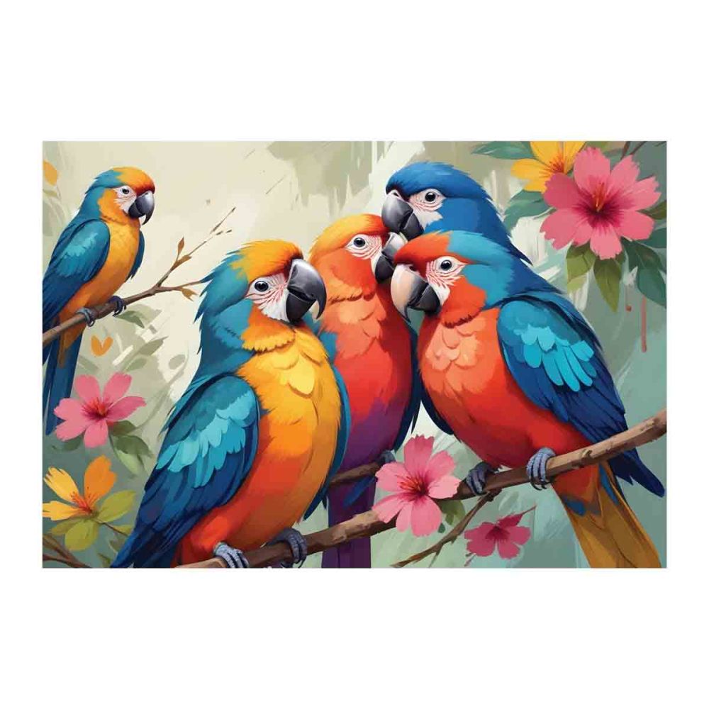 Puzzle Witty Puzzlezz, Familie de papagali, 250 piese