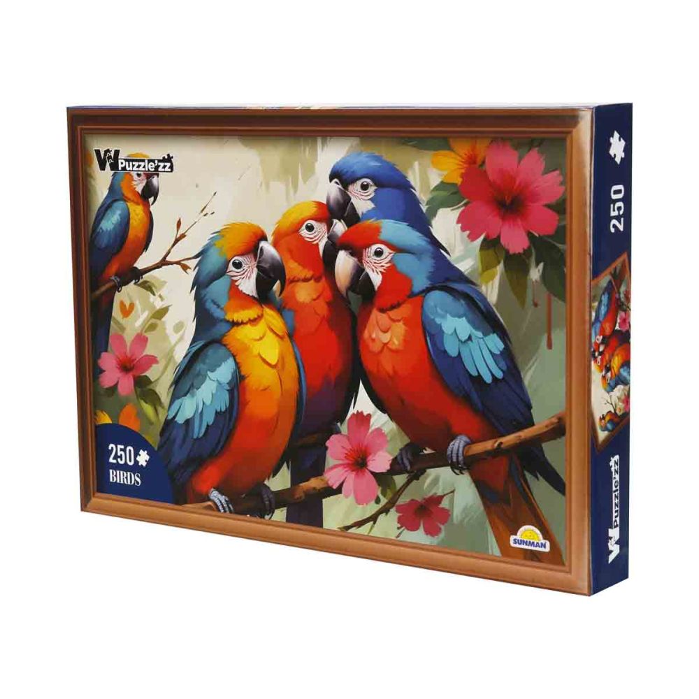 Puzzle Witty Puzzlezz, Familie de papagali, 250 piese