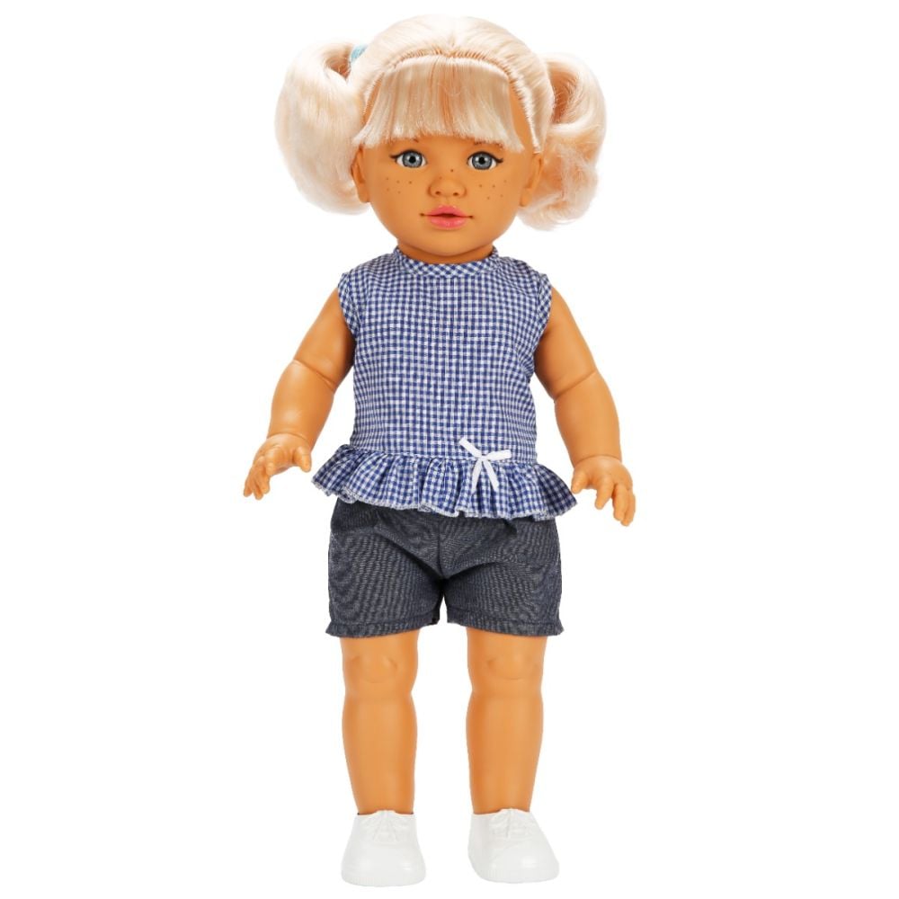 Papusa Dollz And More, Tina in tinuta casual, Albastru, 45 cm