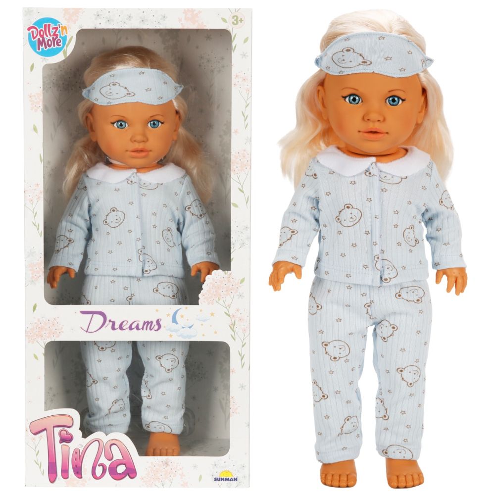 Papusa Dollz And More, Tina Dreams, Albastru, 45 cm