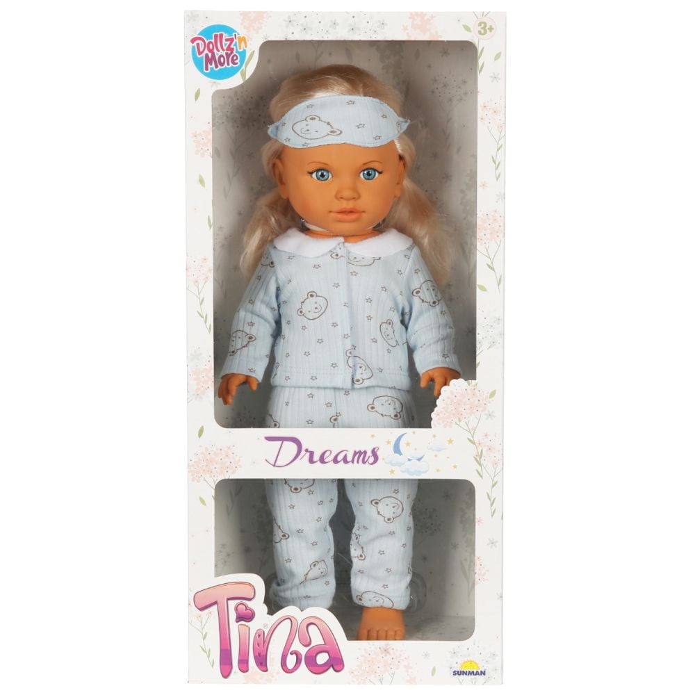 Papusa Dollz And More, Tina Dreams, Albastru, 45 cm