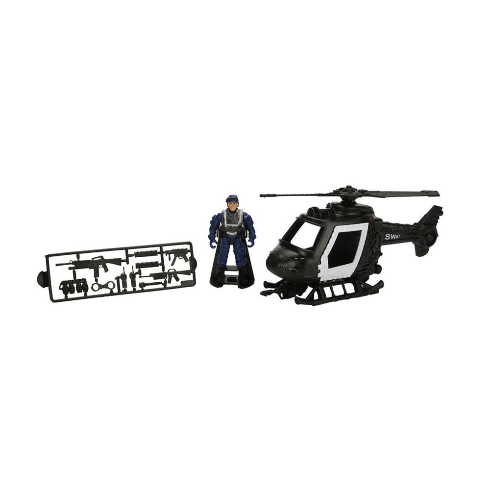 Set vehicul cu figurina, Hero Combat, sunete si lumini, Elicopter