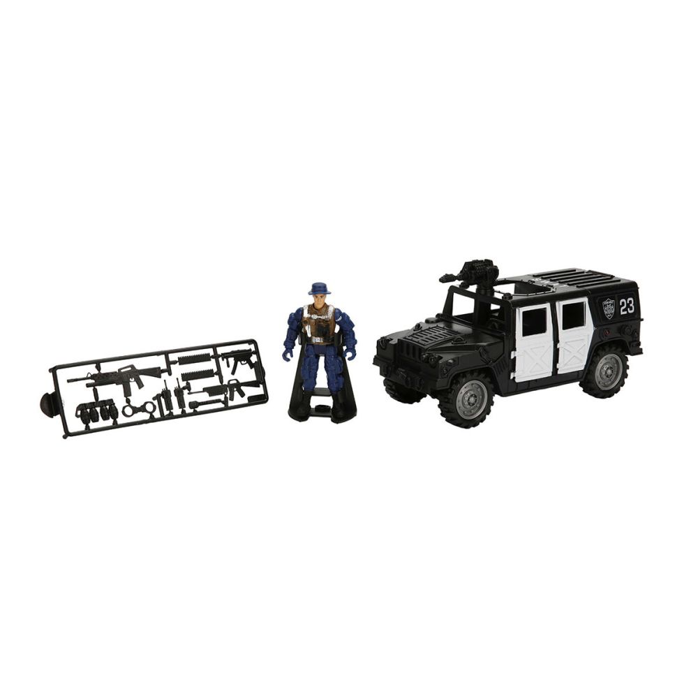 Set vehicul cu figurina, Hero Combat, sunete si lumini, Jeep