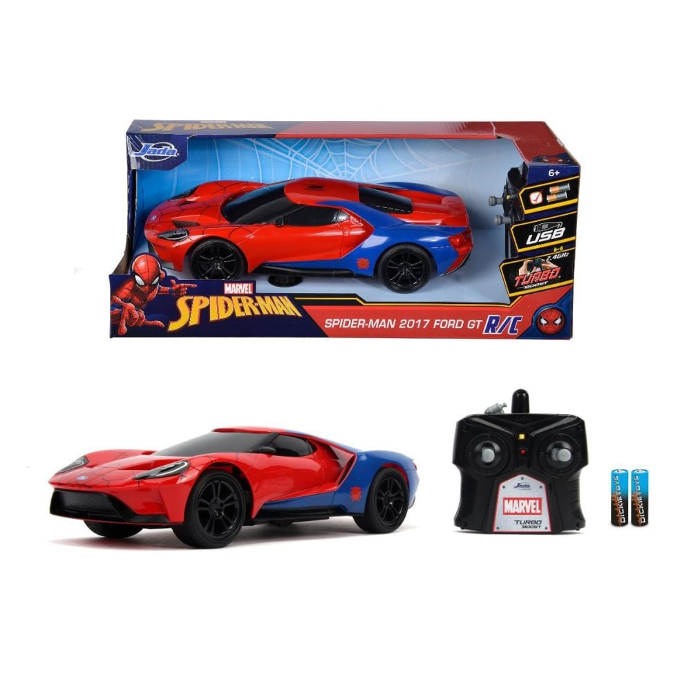 Masina cu telecomanda, Jada, Marvel Spider-Man, 2017 Ford GT, 1:16
