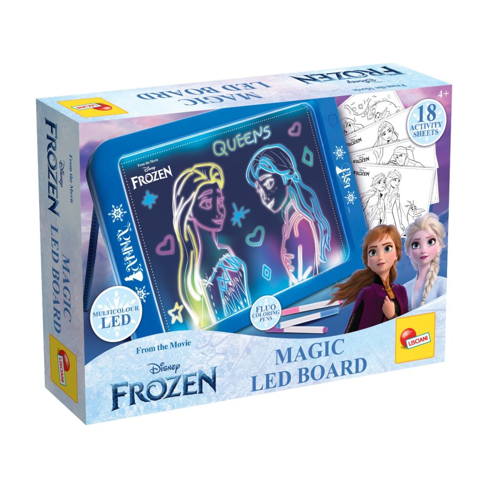 Tabla de scris si desenat cu lumini, Lisciani, Frozen