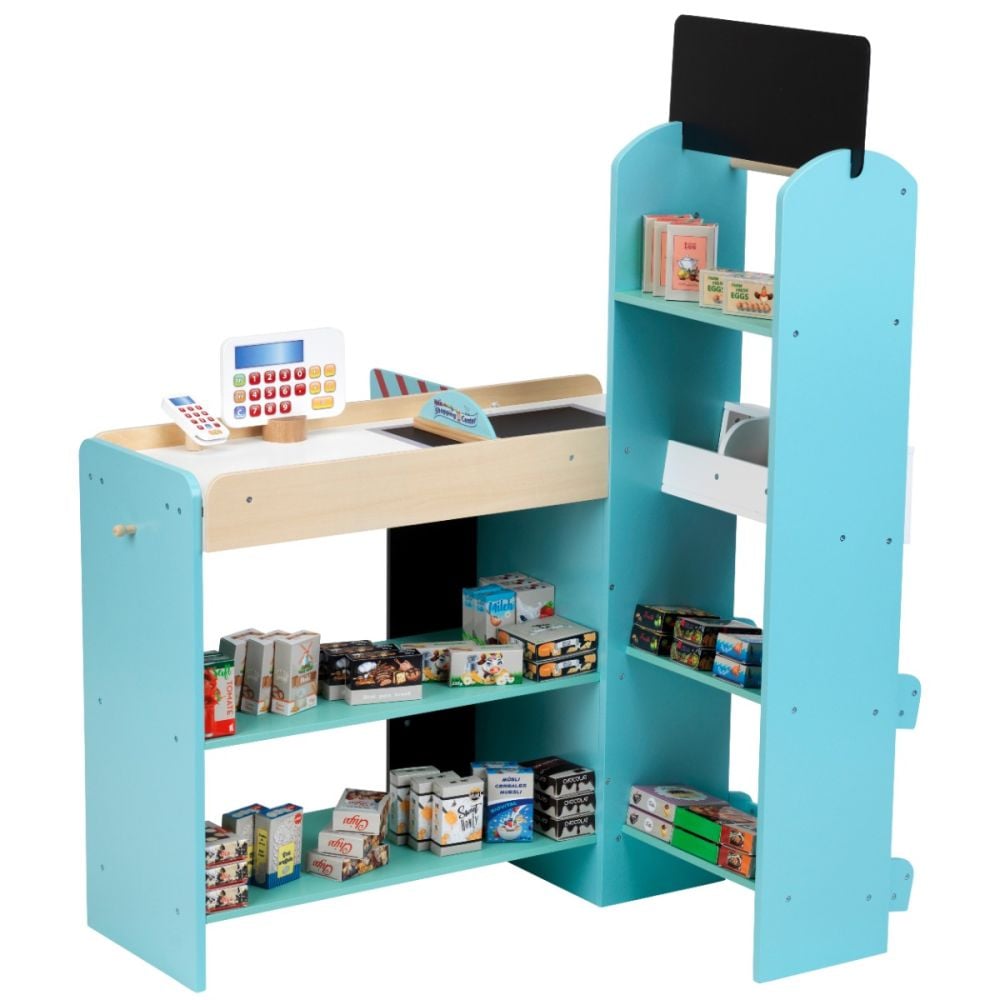 Set supermarket din lemn, Klein, Shopping Center, 58 piese