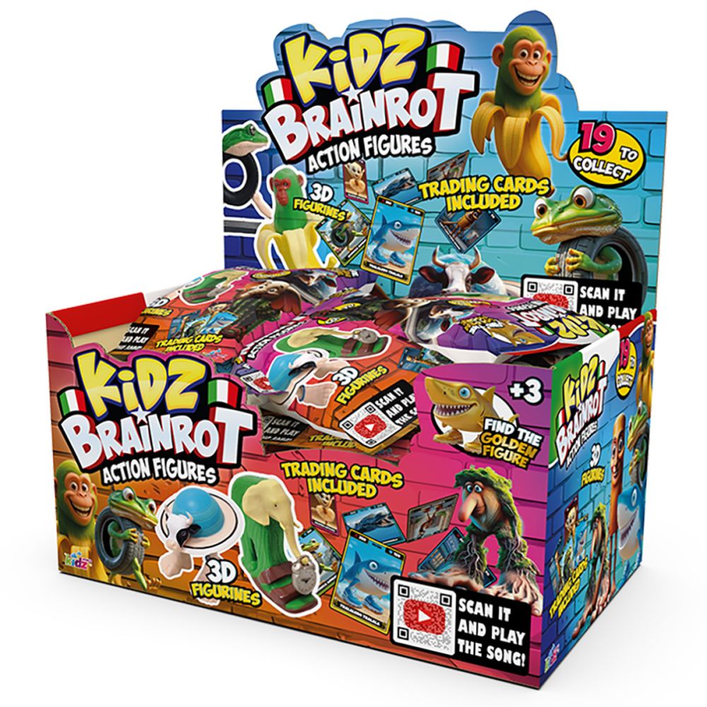 Figurina surpriza 3D si carduri de colectie, Kidz Brainrot, 12.5 cm