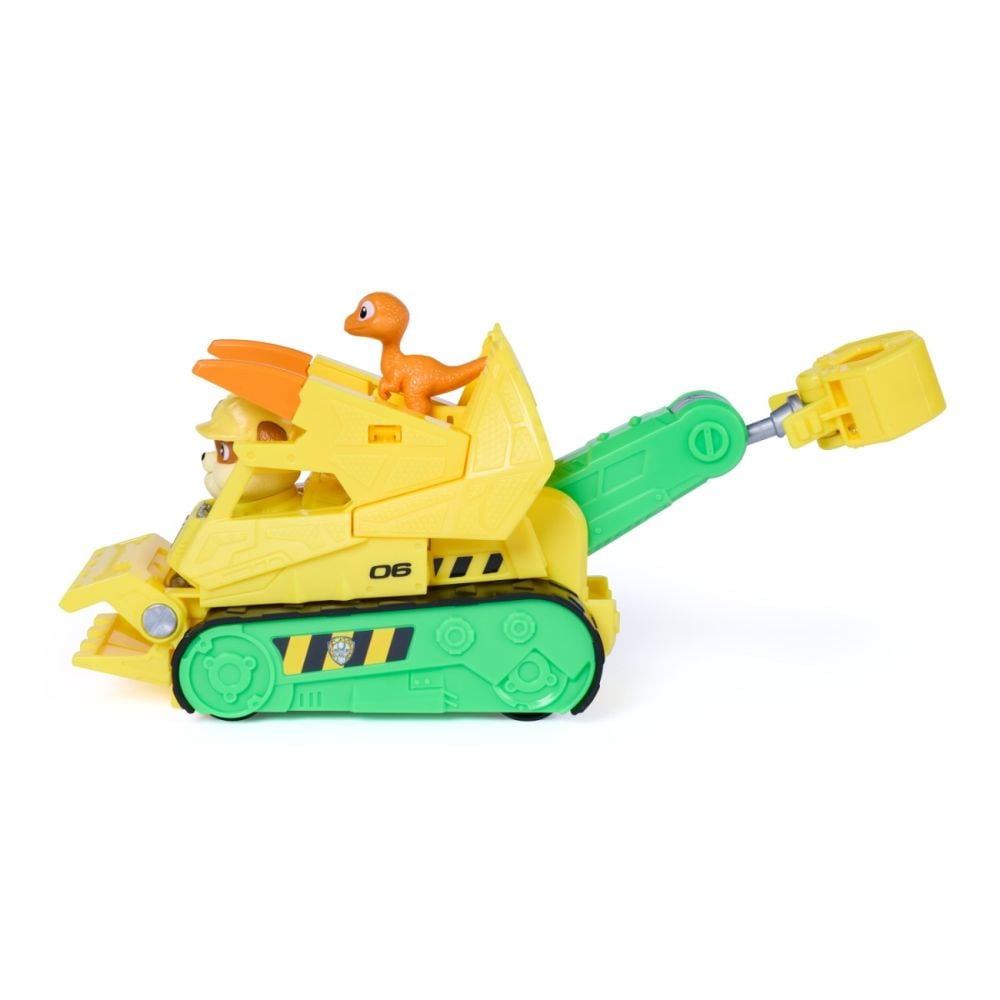 Vehicul de salvare cu figurina, Paw Patrol, Dino Rescue Bulldozer, Rubble, 6075771