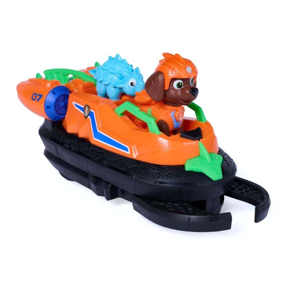 Vehicul de salvare cu figurina, Paw Patrol, Dino Rescue Hovercraft, Zuma, 6075773