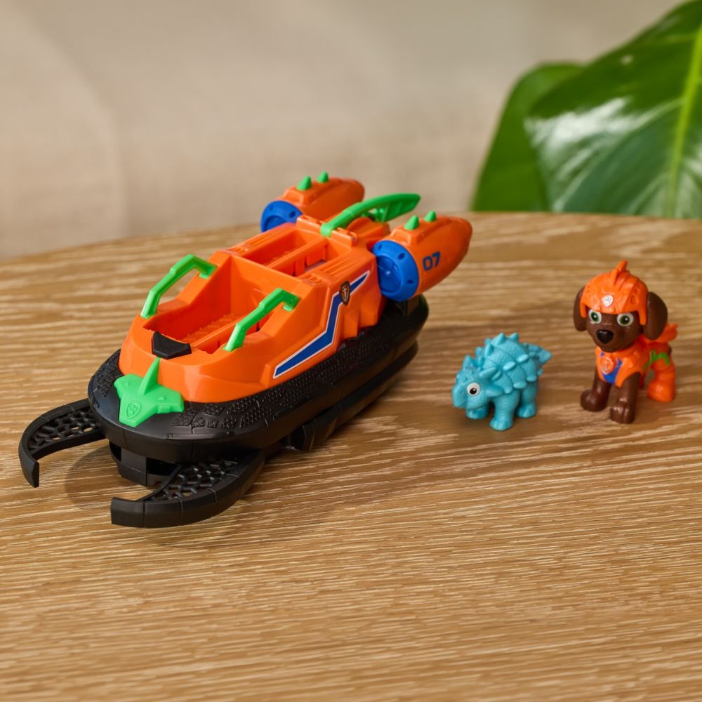 Vehicul de salvare cu figurina, Paw Patrol, Dino Rescue Hovercraft, Zuma, 6075773