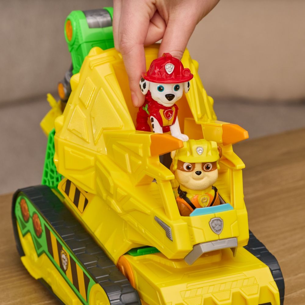 Vehicul cu figurine, Paw Patrol the Dino Movie, Chomp and Rescue Bulldozer, 6075978