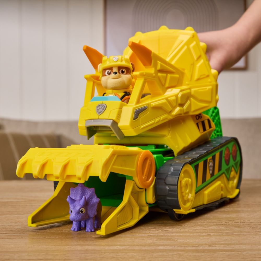 Vehicul cu figurine, Paw Patrol the Dino Movie, Chomp and Rescue Bulldozer, 6075978