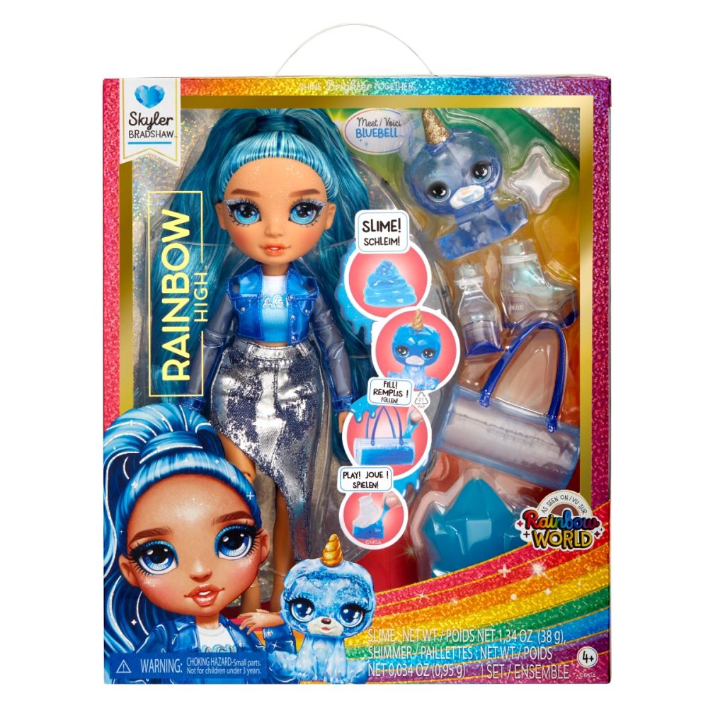 Papusa Rainbow High, Sparkle Slime, Skyler Blue, 120216EU