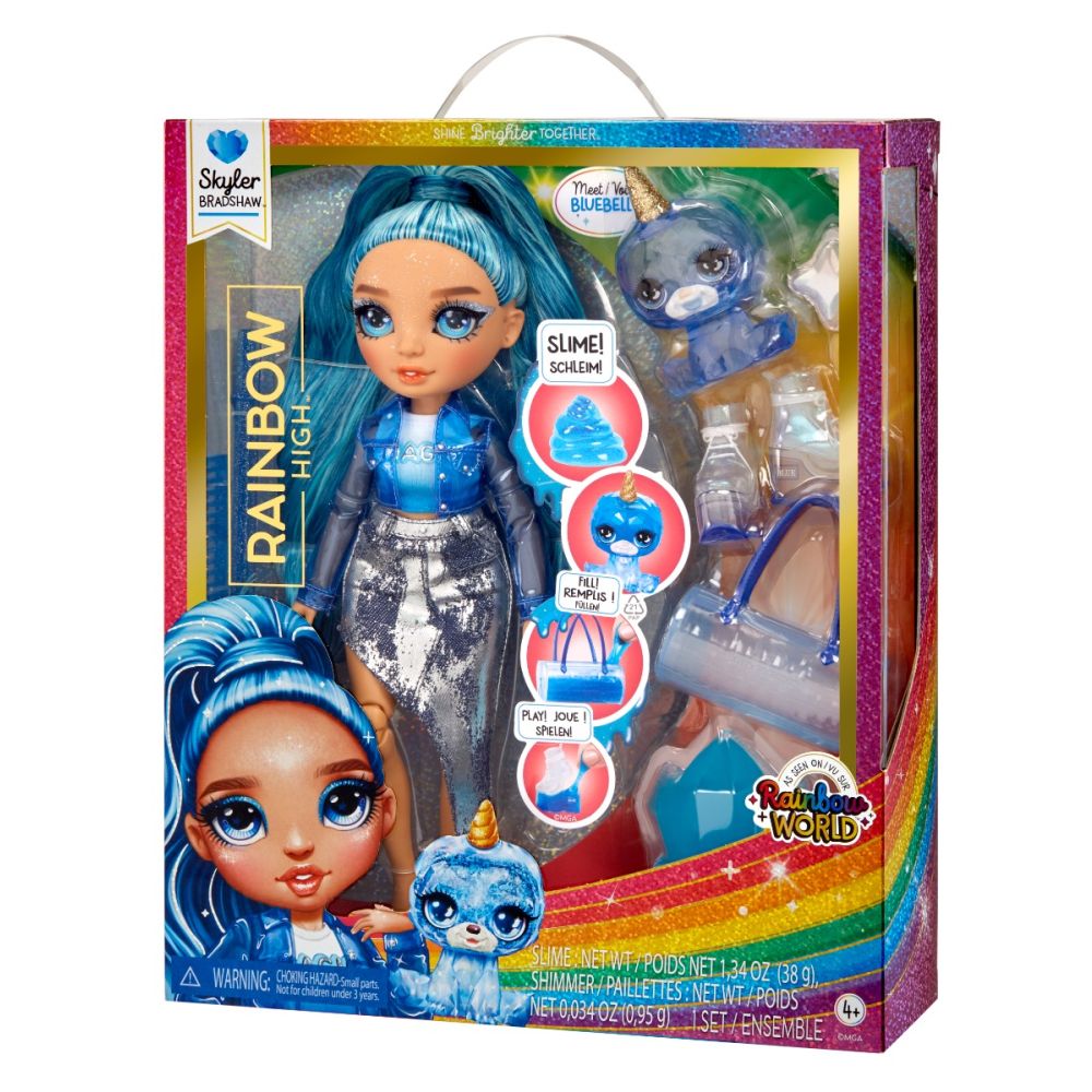 Papusa Rainbow High, Sparkle Slime, Skyler Blue, 120216EU