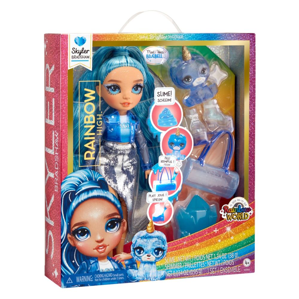 Papusa Rainbow High, Sparkle Slime, Skyler Blue, 120216EU