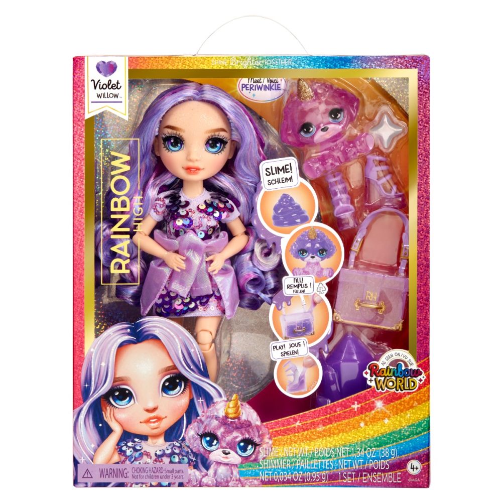 Papusa Rainbow High, Sparkle Slime, Violet Willow, 120223EU | Noriel