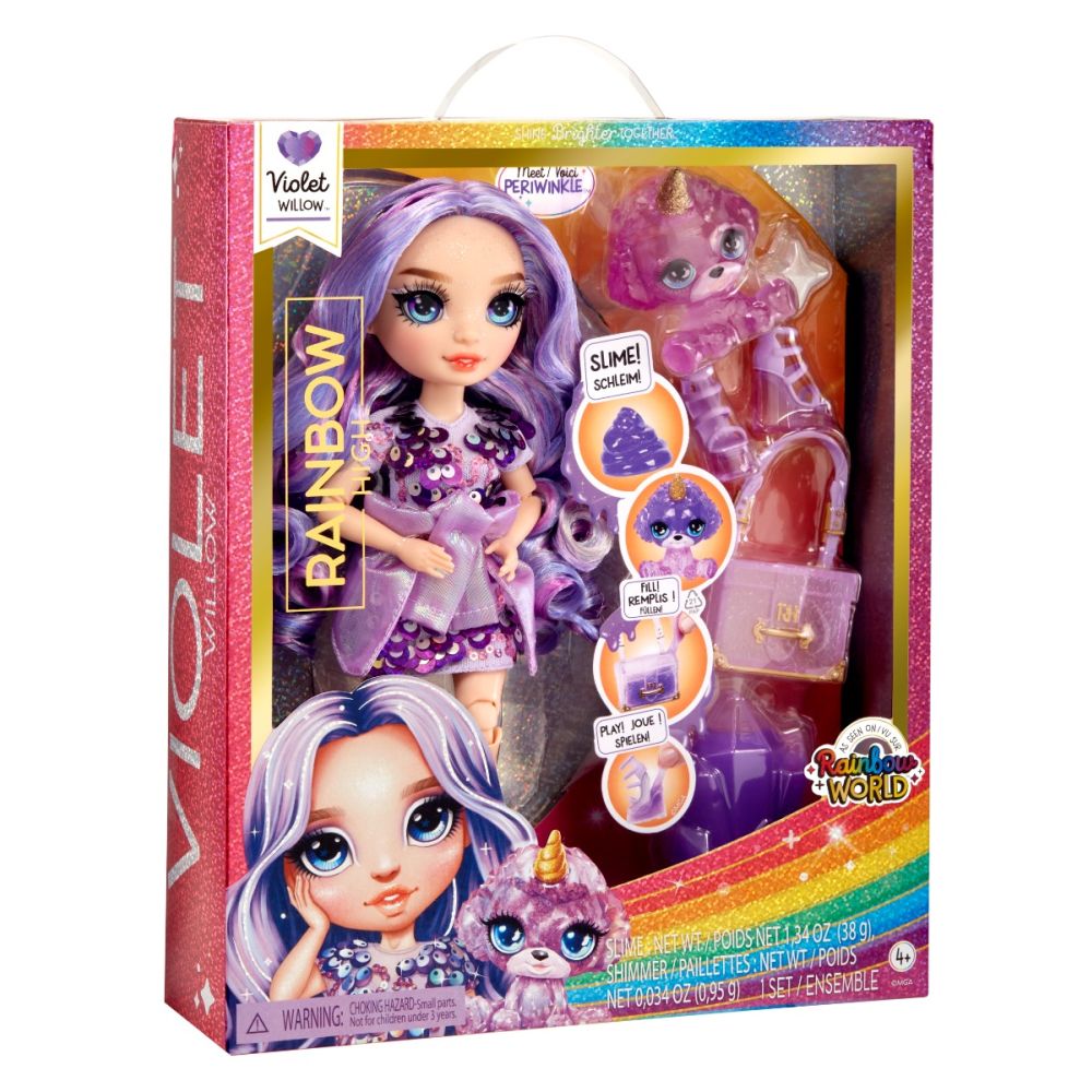 Papusa Rainbow High, Sparkle Slime, Violet Willow, 120223EU | Noriel