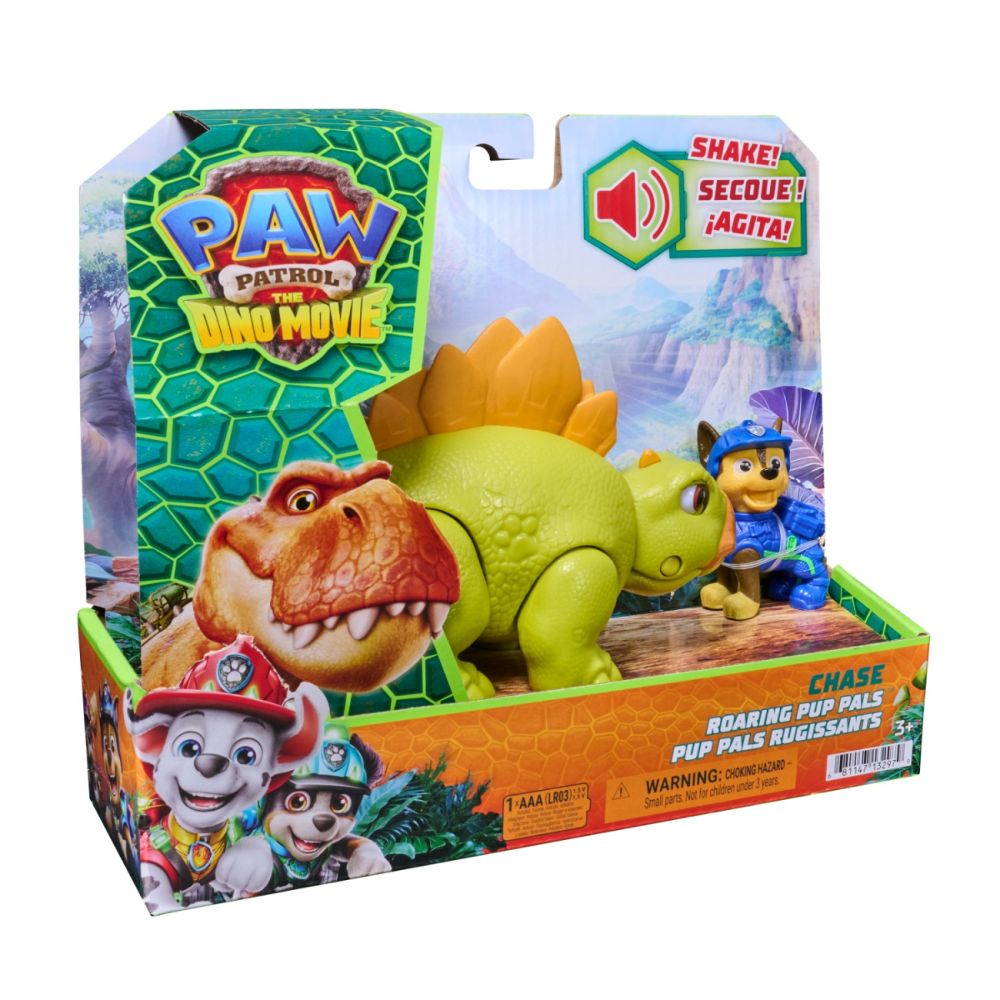 Set dinozaur cu figurina, Paw Patrol, Roaring Pup Pals, Chase, 20157647