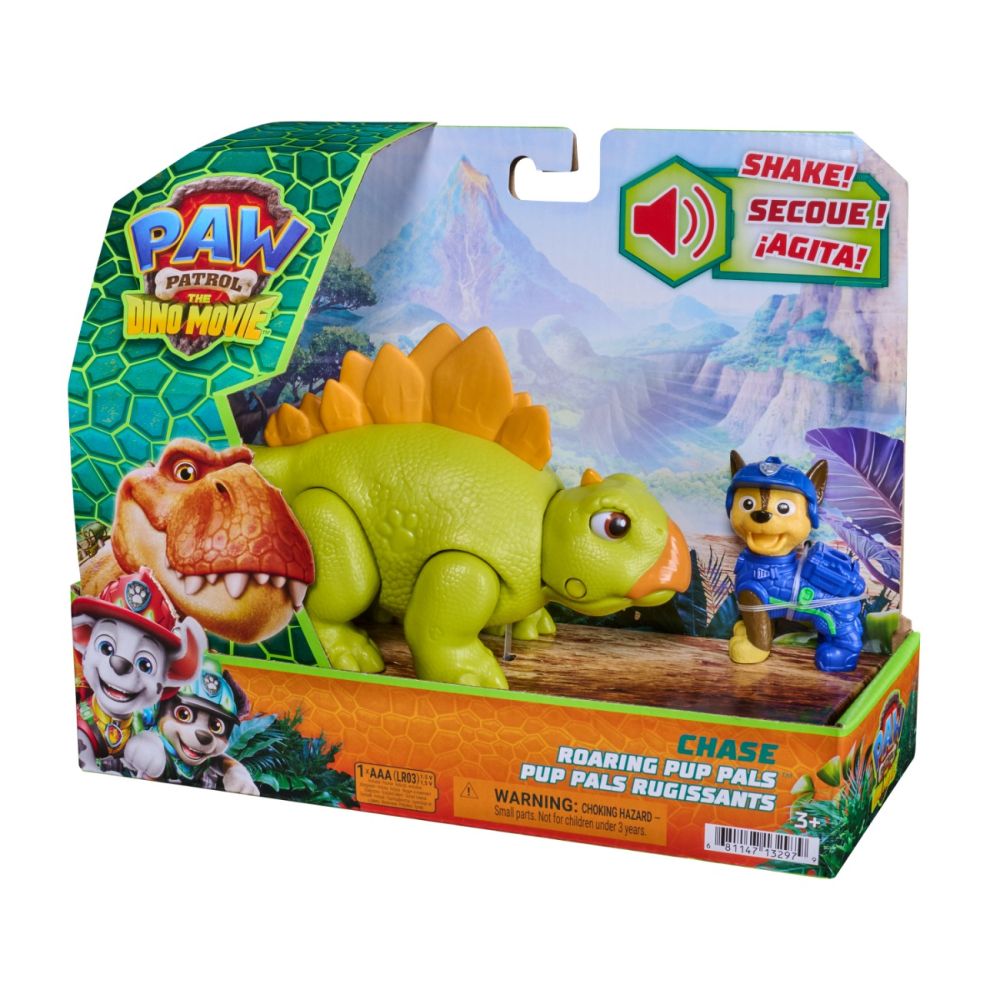 Set dinozaur cu figurina, Paw Patrol, Roaring Pup Pals, Chase, 20157647