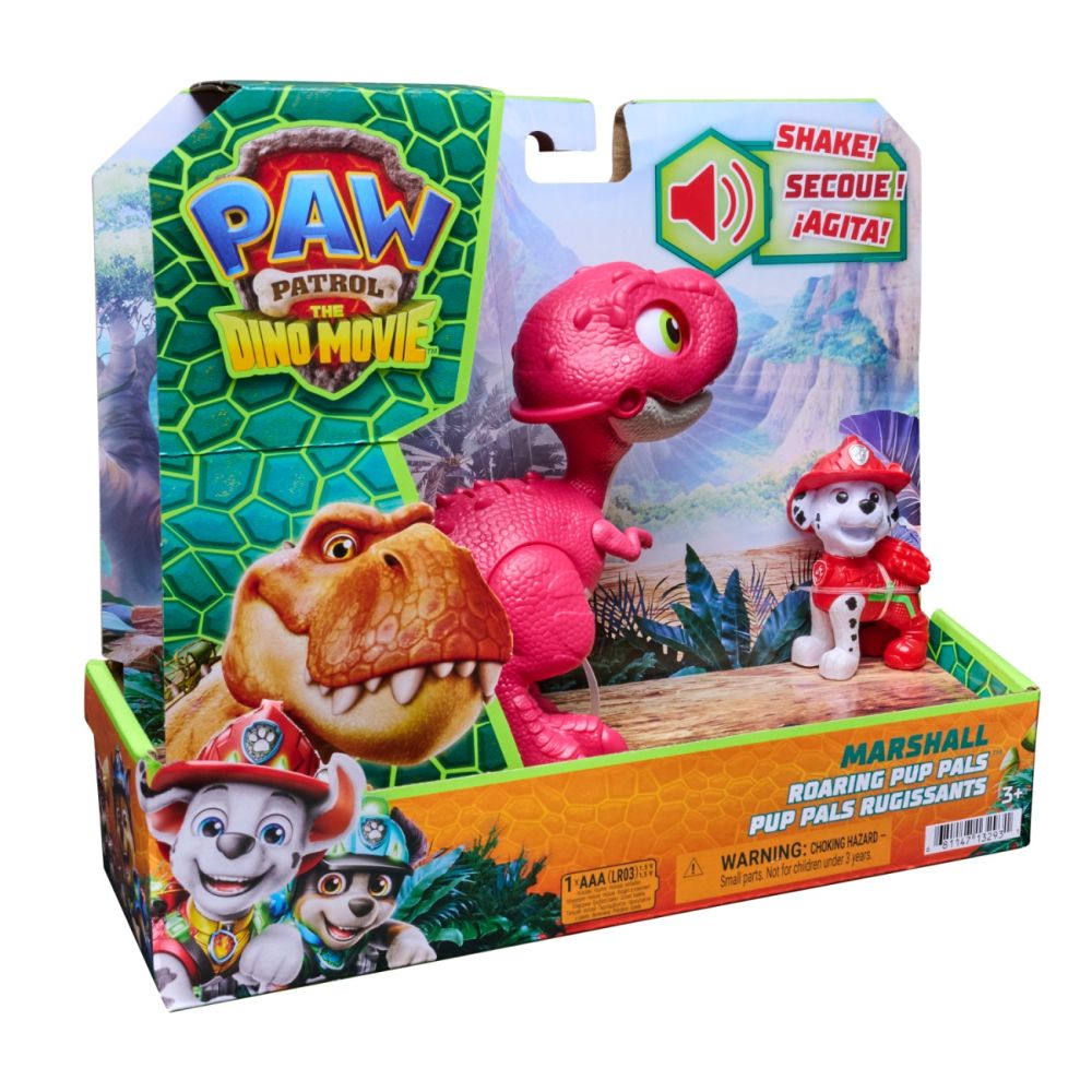 Set dinozaur cu figurina, Paw Patrol, Roaring Pup Pals, Marshall, 20158882