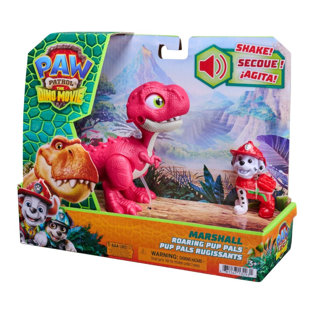 Set dinozaur cu figurina, Paw Patrol, Roaring Pup Pals, Marshall, 20158882