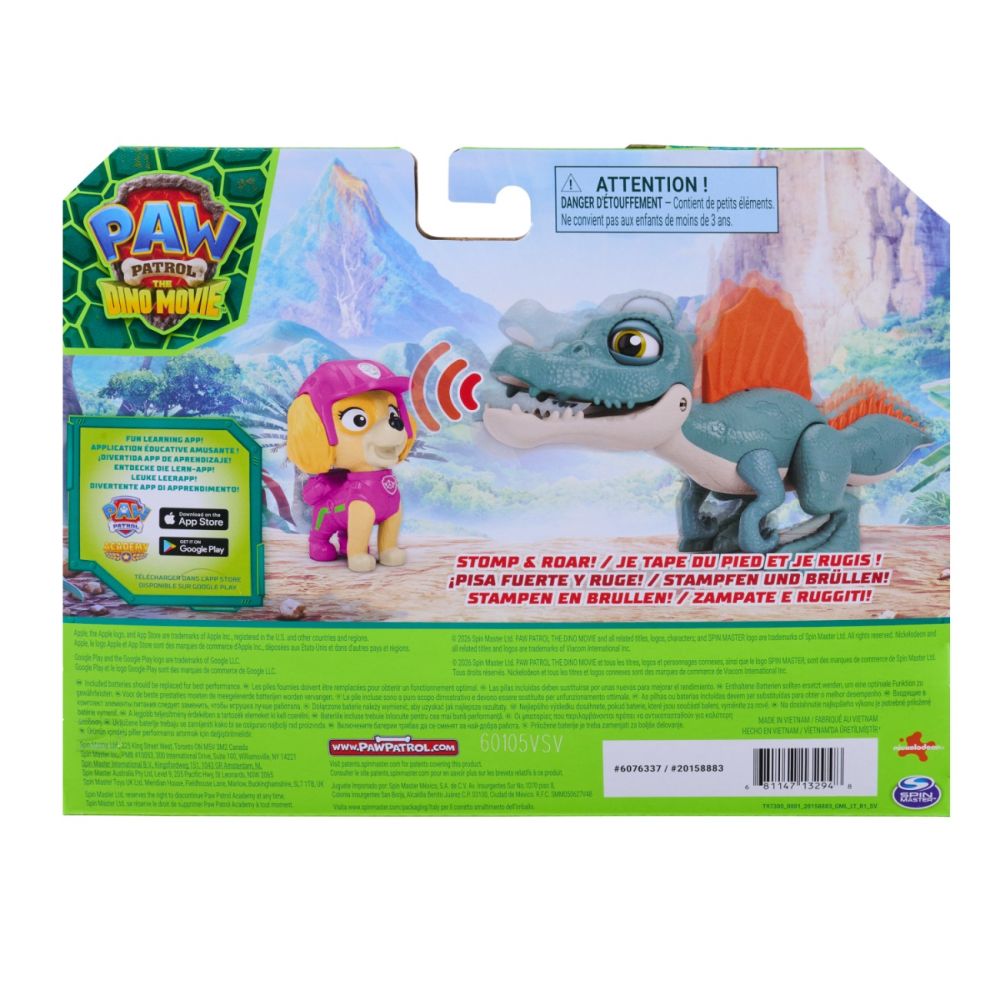 Set dinozaur cu figurina, Paw Patrol, Roaring Pup Pals, Skye, 20158883