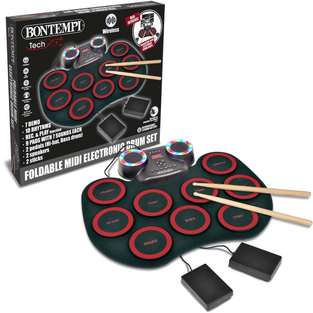 Set de tobe electronice portabile si pliabile, Bontempi Tech