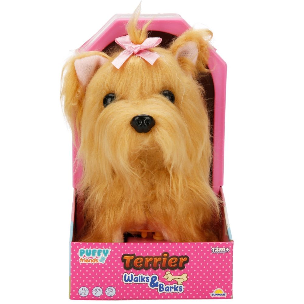 Jucarie de plus interactiva, catelus Terrier, Puffy Friends