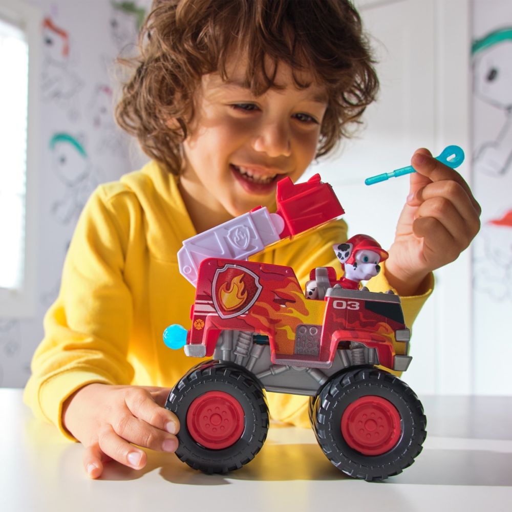 Masinuta cu figurina, Paw Patrol, Rescue Wheels Fire Truck, Marshall, 20145827