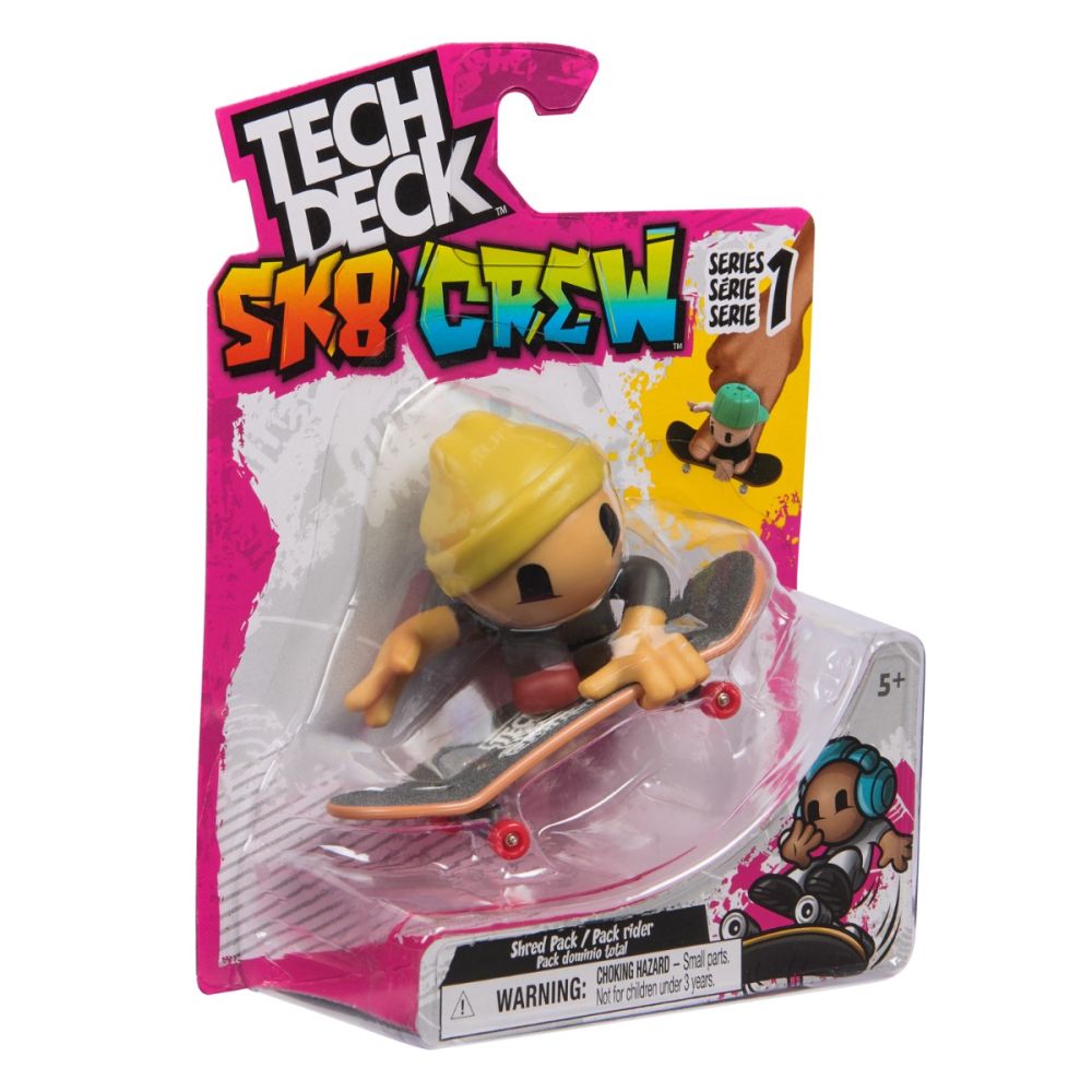 Set mini skateboard cu figurina, Tech Deck, SK8 Crew, 20148752