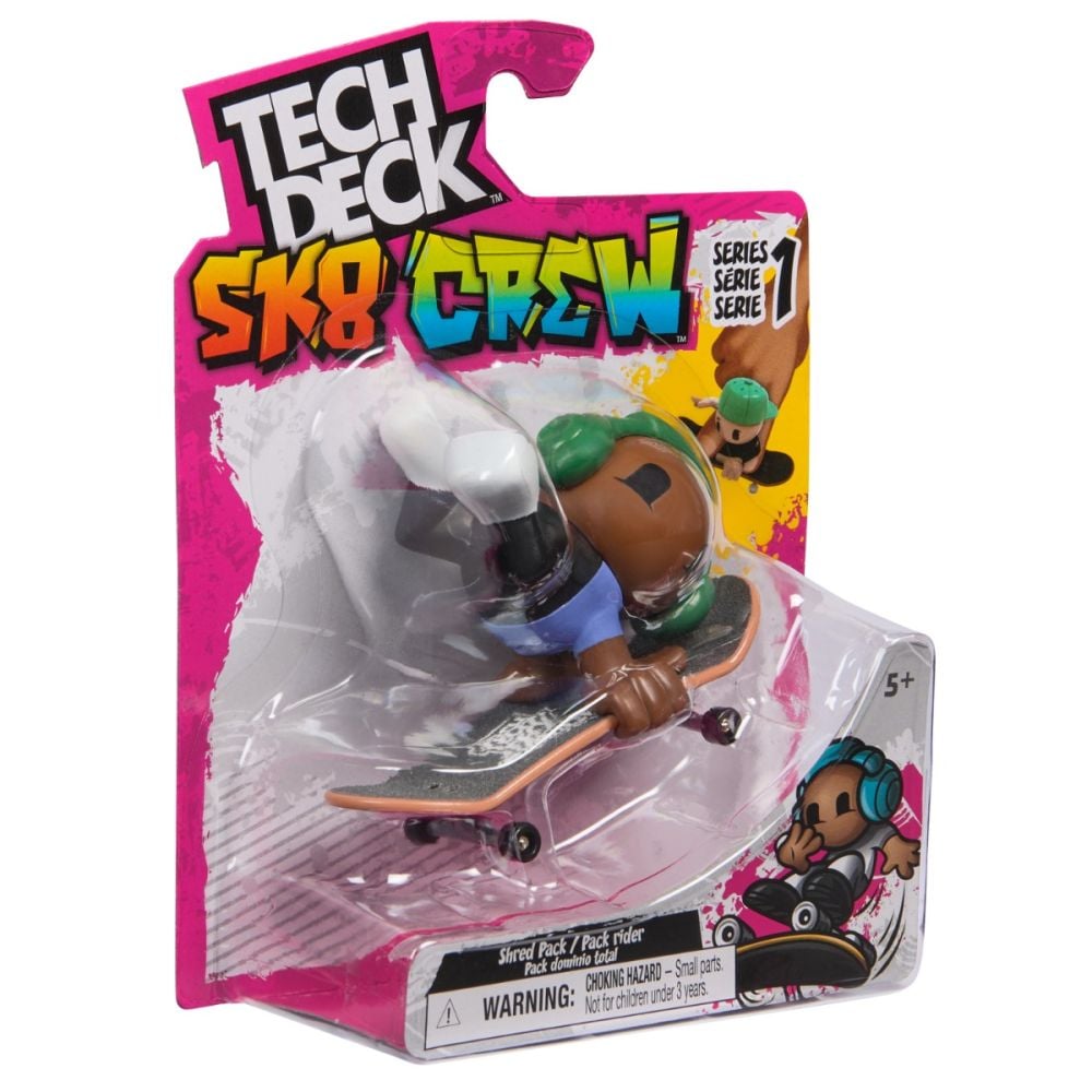Set mini skateboard cu figurina, Tech Deck, SK8 Crew, 20149434