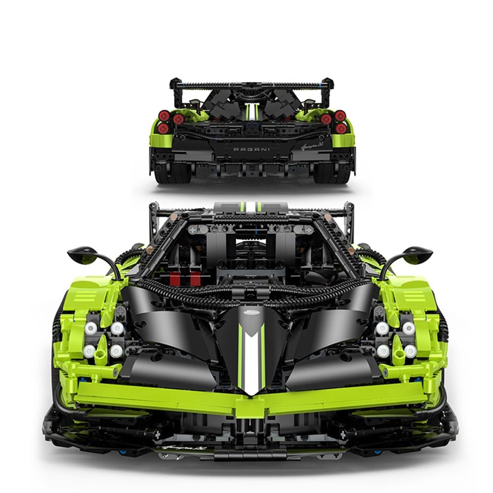 Set constructie masinuta cu telecomanda, Rastar, Pagani Huayra, Verde, 1:8, 2899 piese