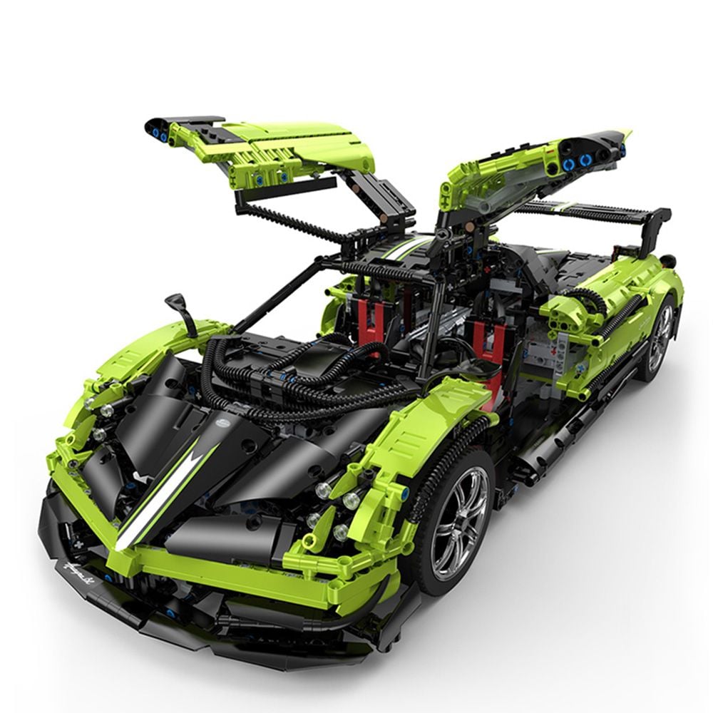 Set constructie masinuta cu telecomanda, Rastar, Pagani Huayra, Verde, 1:8, 2899 piese