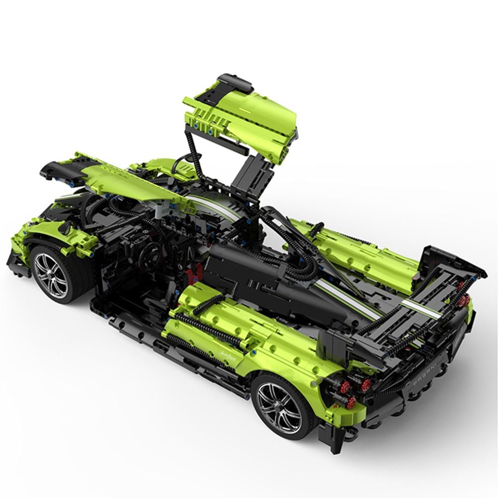 Set constructie masinuta cu telecomanda, Rastar, Pagani Huayra, Verde, 1:8, 2899 piese