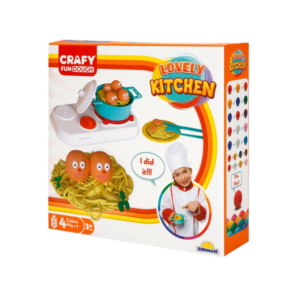 Set de modelare din plastilina, pentru bucatarie, Crafy, 10 piese, 200 g