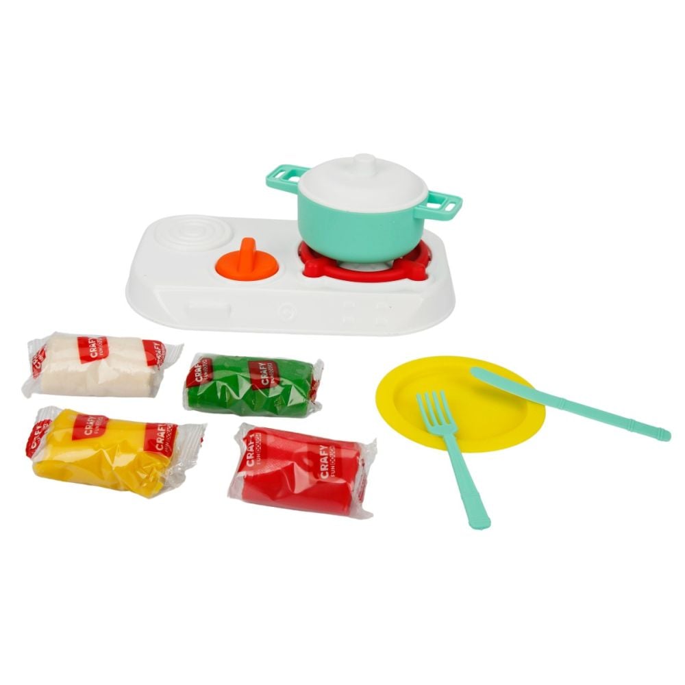 Set de modelare din plastilina, pentru bucatarie, Crafy, 10 piese, 200 g