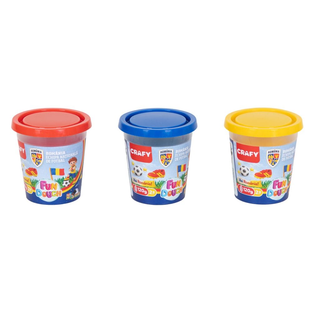 Set plastilina 3 culori Crafy, Echipa Nationala de Fotbal a Romaniei, 360 g