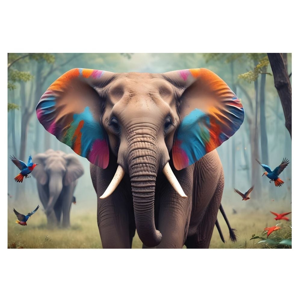 Puzzle Witty Puzzlezz, Elefant cu urechi colorate, 250 piese