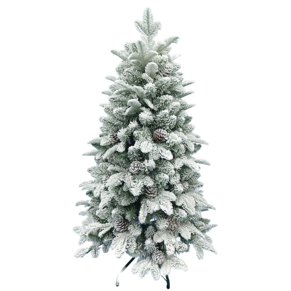 Brad artificial cu zapada si conuri, Alska, 120 cm