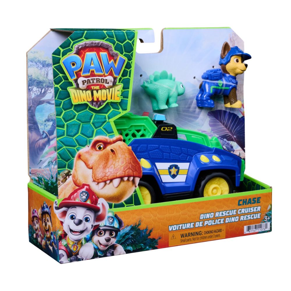 Vehicul de salvare cu figurina, Paw Patrol, Dino Rescue Cruiser, Chase, 6075756