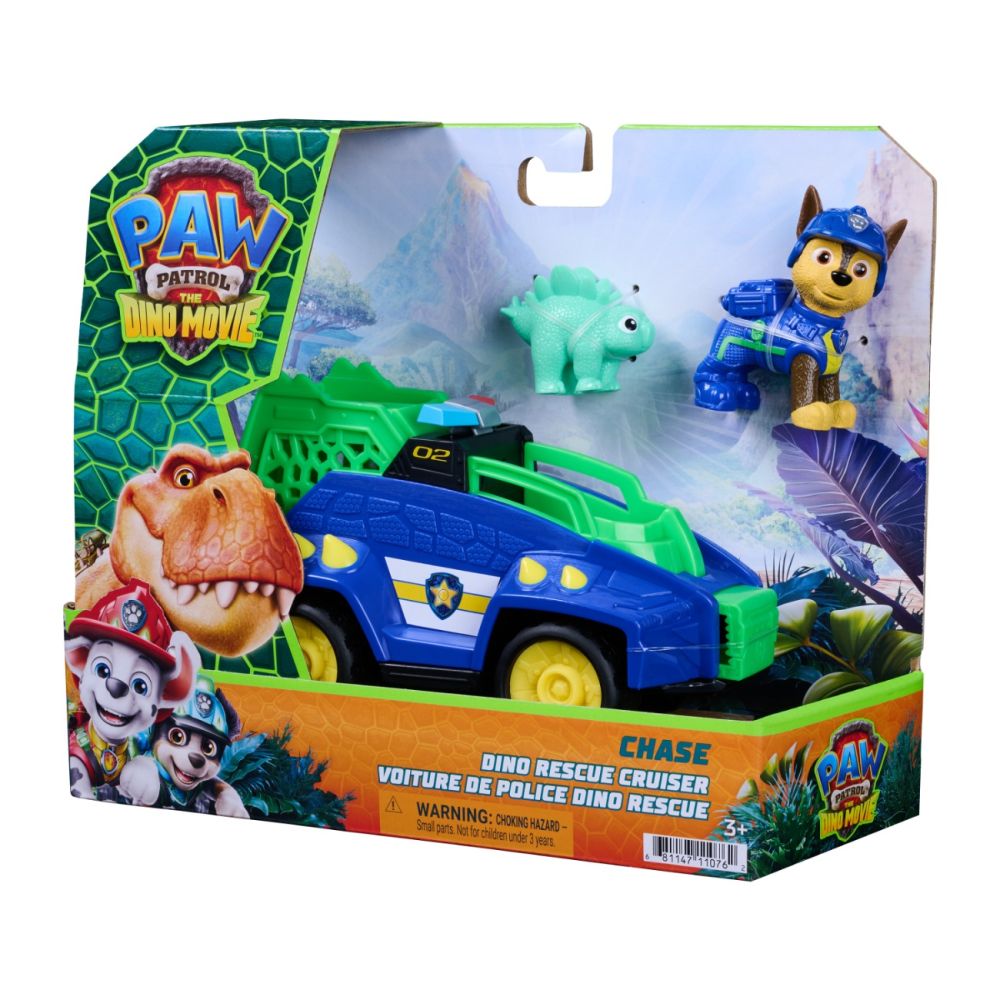 Vehicul de salvare cu figurina, Paw Patrol, Dino Rescue Cruiser, Chase, 6075756